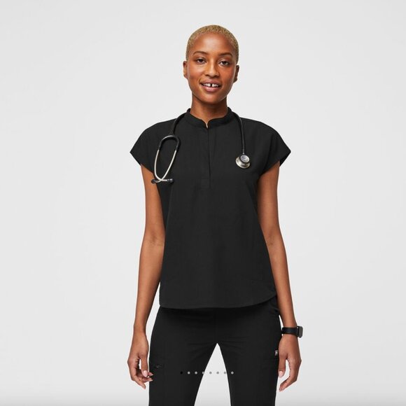 Figs Black Rafaela Oversized Scrub Top - Picture 1 of 10